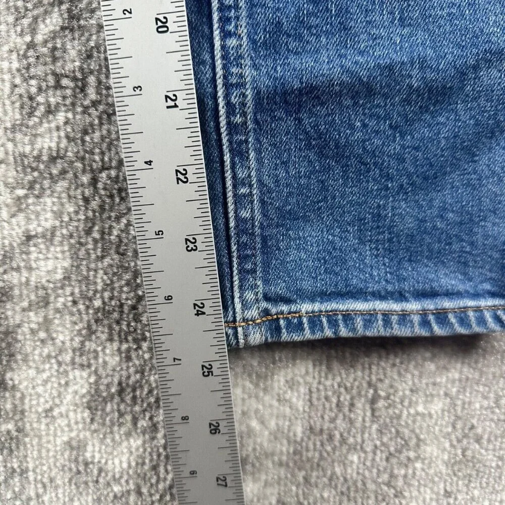 Denim Forum x REVOLVE Blue High-Rise Straight Leg Cropped Jeans 26